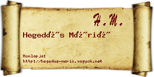 Hegedűs Márió névjegykártya