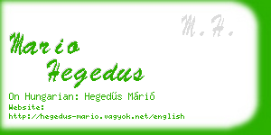 mario hegedus business card